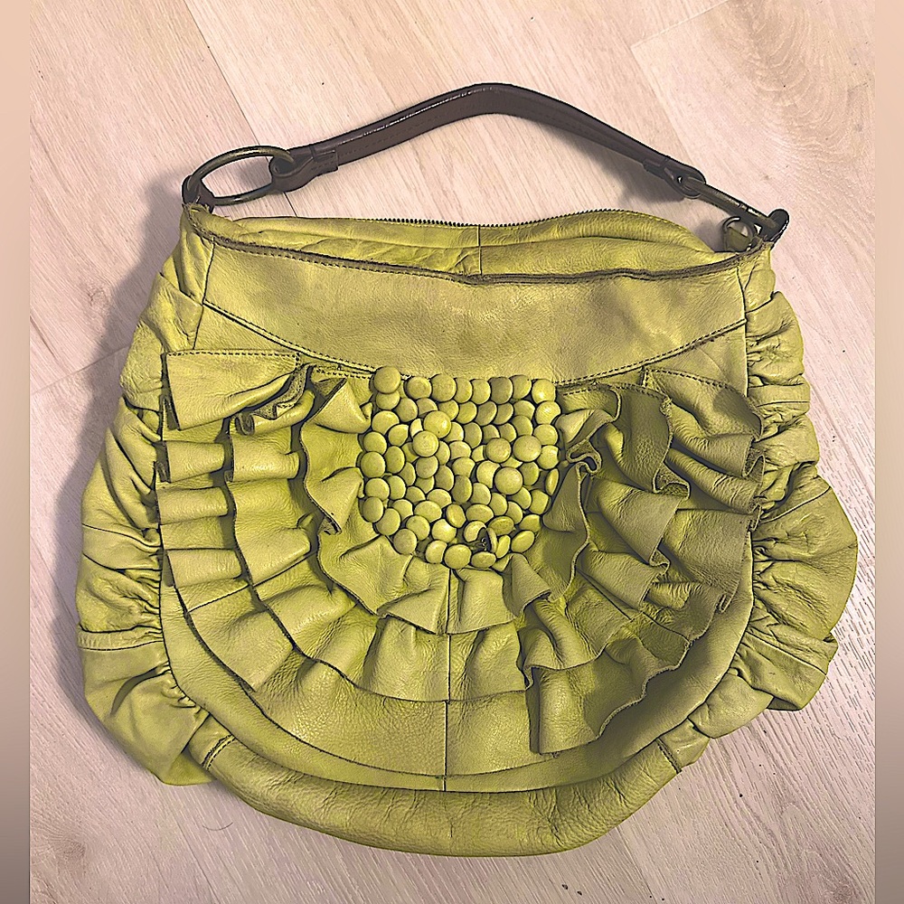 MISS ALBRIGHT Anthropologie Moss Green Floral Lining Shoulder Bag Women’s OS